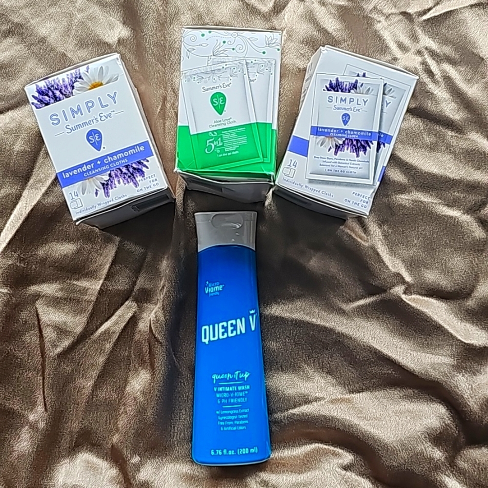 Feminine Care Bundle: Summer Eve's wipes and Queen V Wash